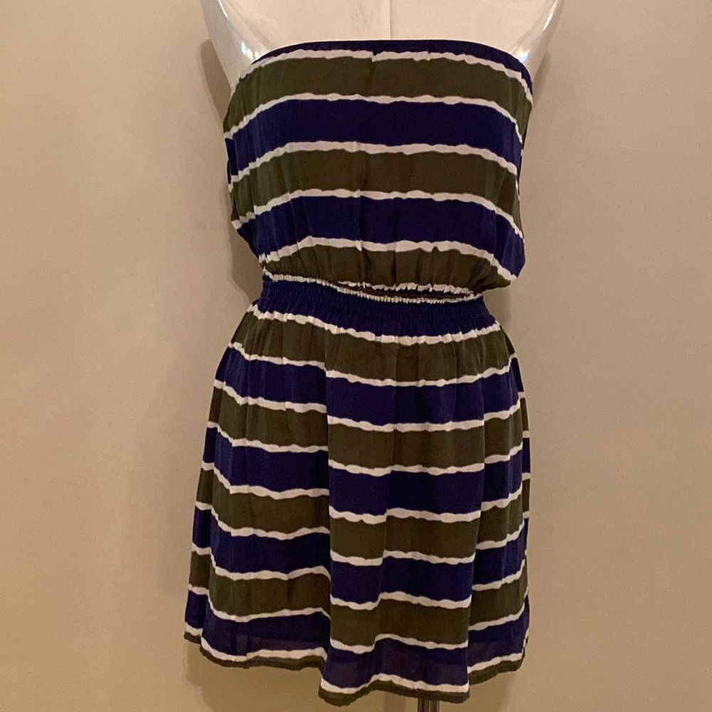 Scoop strapless silk mini dress